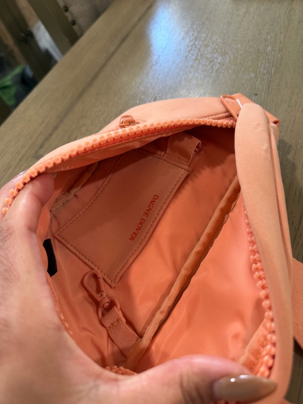 Dagne Dover ACE NEOPRENE FANNY PACK Orange EUC Adjustable Strap Waist Belt - Picture 11 of 11